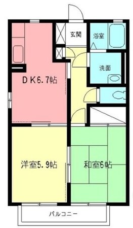 リバーパークAの物件間取画像